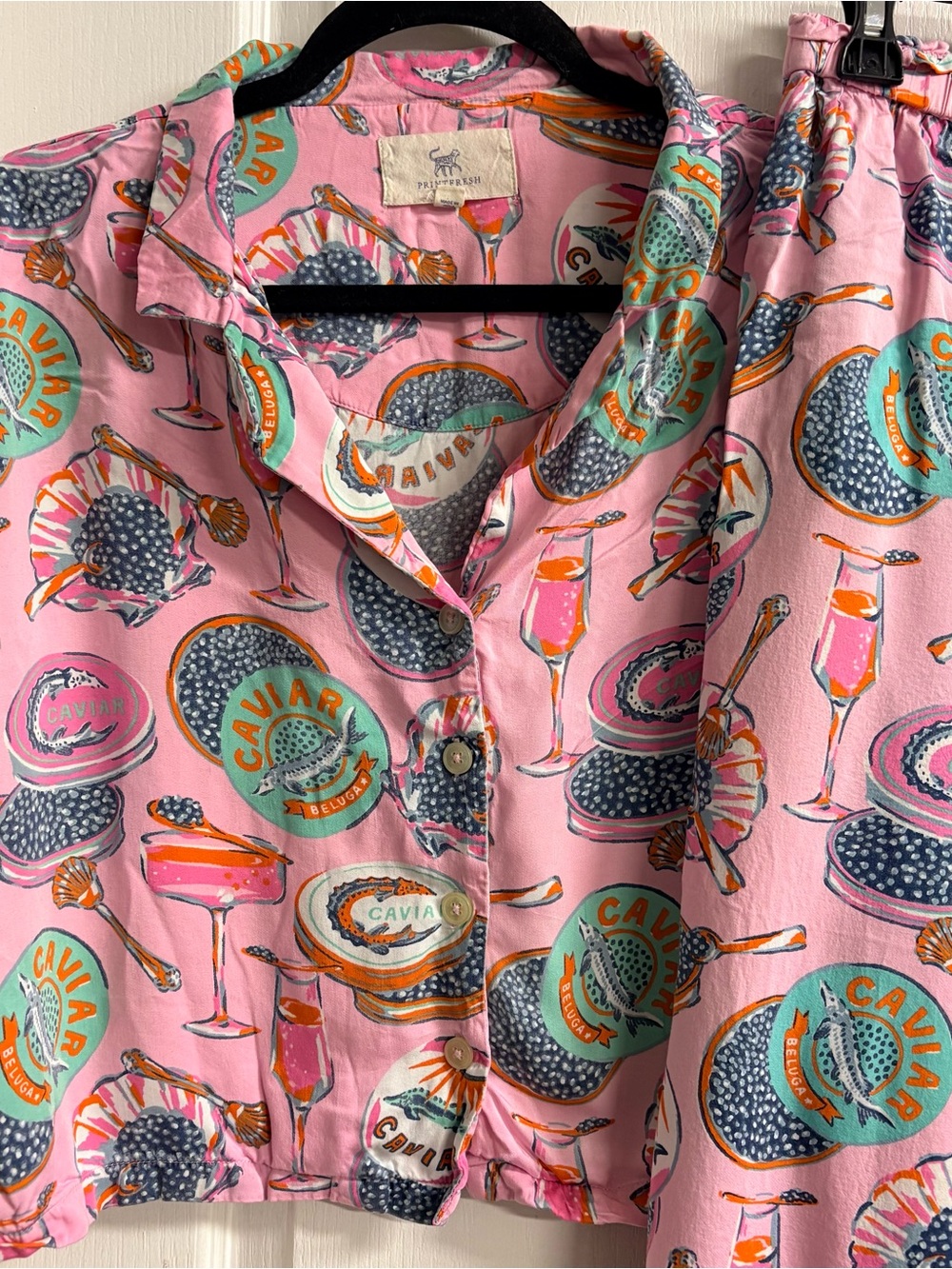 Printfresh Pink Pajama Set with Drink & Dessert Motif - Picture 4 of 11